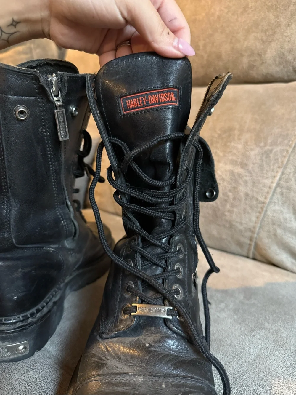 Harley-Davidson Men's Black Leather Motorcycle Riding Boots